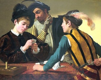 Laminated placemat Caravaggio The Cardsharps