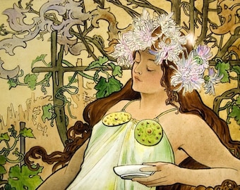 Laminated placemat Mucha four seasons autumn