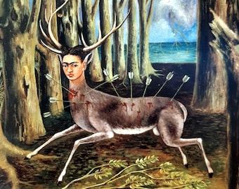 Set de table plastifié Frida Kahlo Le Cerf blessé / Set de table artistique lavable et réutilisable / art mexicain