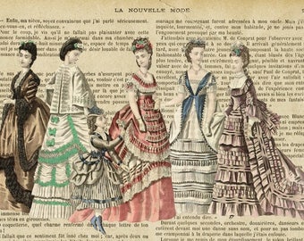 Laminated placemat vintage woman fashion number 2
