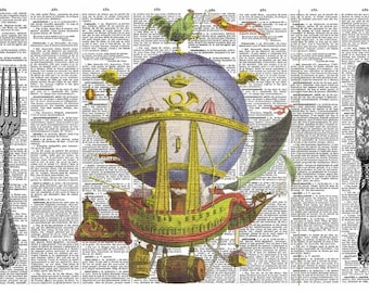 Original plastic placemat vintage illustration number 8