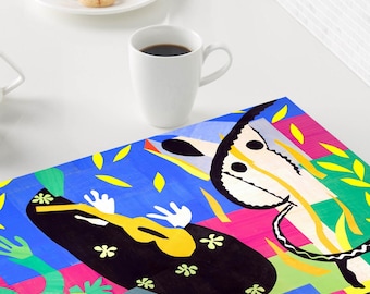 Set de table plastifié Henri Matisse La Tristesse du Roi / Gouaches Découpées Art Moderne Fauvisme