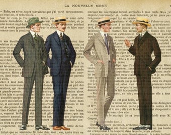 Laminated placemat vintage man fashion