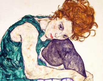 Laminated placemat Schiele Seated Woman with Bent Knee