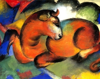 Laminated placemat Franz Marc The Red Bull