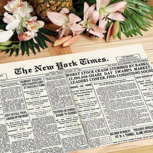 Set de table plastifié vieux journaux crise de 1929 image 4