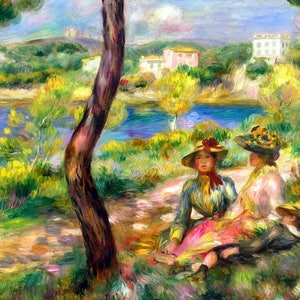 Laminated placemat Renoir &quot;Beaulieu, woman and little boy&quot;