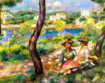 Laminated placemat Renoir "Beaulieu, woman and little boy"