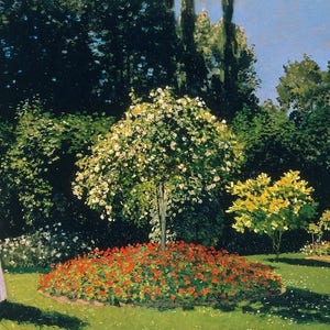 Claude Monet laminiertes Tischset Frau im Garten