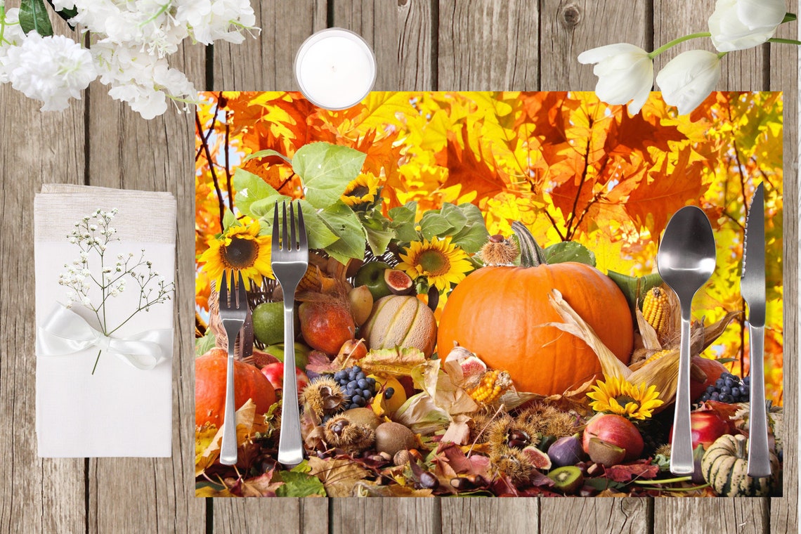 Original Plastic Placemat Halloween Symbols Etsy