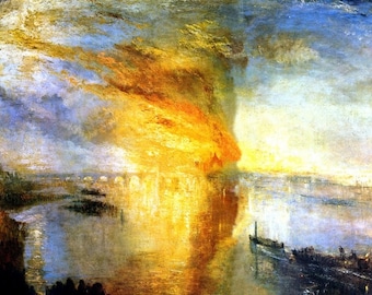 Laminated placemat Turner "The Burning of the Houses of Parliament"