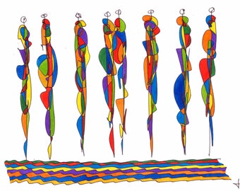 Contemporary artistic laminated placemat Hervé Chiari number 4