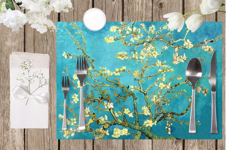 Set de table plastifié Van Gogh Amandier en fleurs image 4