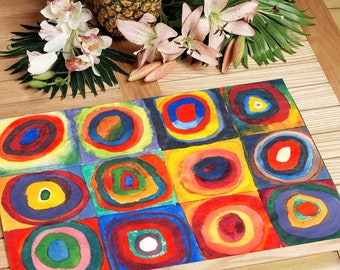 Laminated placemat Kandinsky Color Study. Squares with Concentric Circles