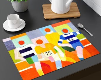 Set de table plastifié Delaunay Les Coureurs / Orphisme Art Abstrait, Mouvement, Contraste et Dynamisme