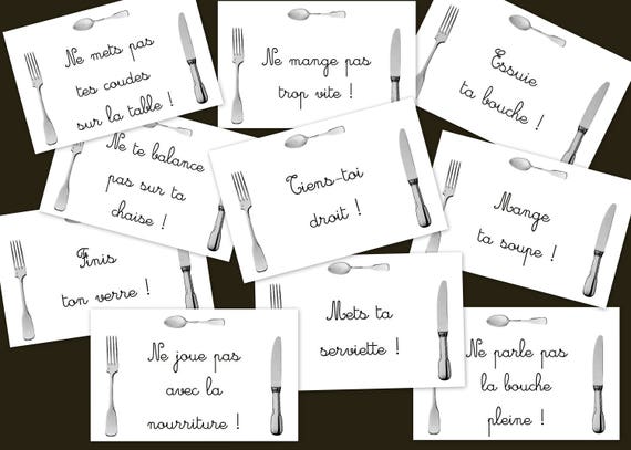 Humorous plasticized table set don/'t talk full mouth