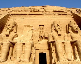 Laminated placemat Egypt Abu Simbel temple