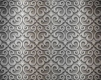 Laminated placemat silver baroque pattern number 2