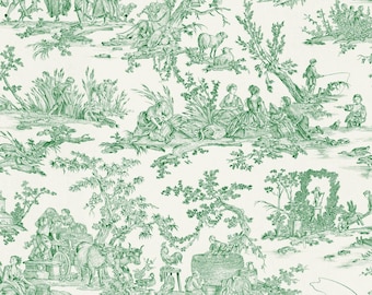 Green plastic placemat Toile de Jouy number 2