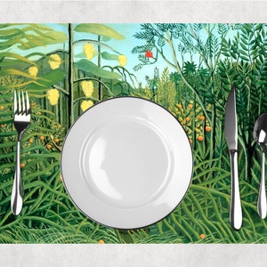 Set de table plastifié Douanier Rousseau Dans la forêt tropicale image 4