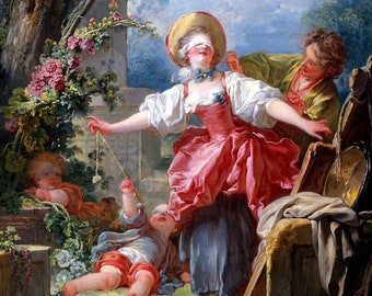 Laminated placemat Fragonard Blind Man's Bluff