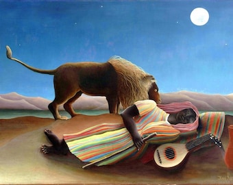 Laminated placemat Henri Rousseau The Sleeping Gypsy