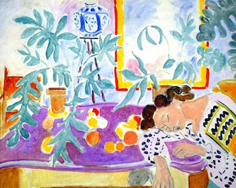 Set de table plastifié Henri Matisse Nature morte à la Dormeuse / Déco art Moderne Fauvisme