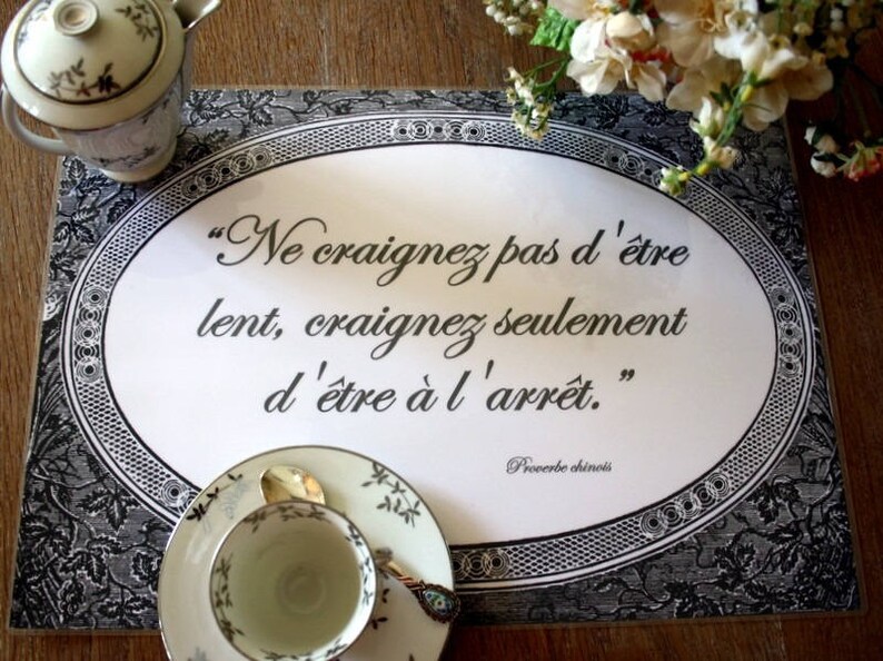 Set de table plastifié baroque citation proverbe chinois Etsy
