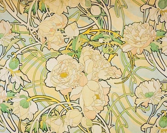 Laminated placemat Mucha peonies