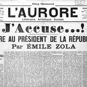 Tovaglietta plastificata vecchi giornali Aurore J'accuse di Zola