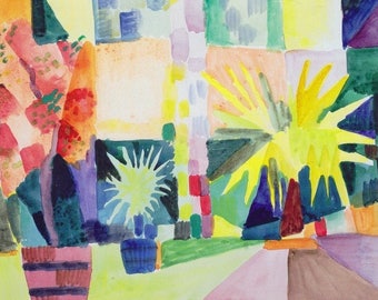 Laminated placemat Macke Garden on Lake Thun number 2