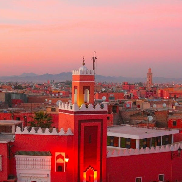 Set de table plastifié Maroc Coucher de soleil sur Marrakech