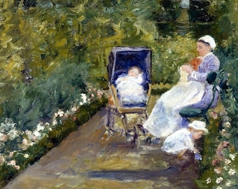 Laminated placemat Mary Cassatt Children in a Garden