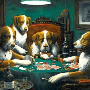 Set de table plastifié Coolidge Chiens jouant au Poker numéro 2
