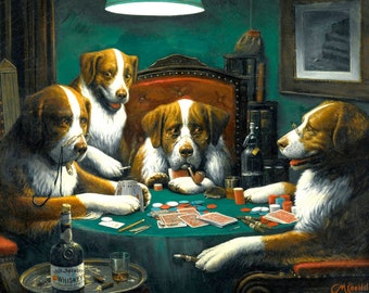 Laminated placemat Coolidge Poker Game