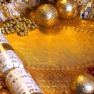 Laminated placemat golden Christmas decorations