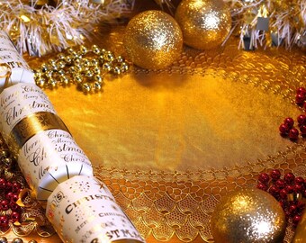 Laminated placemat golden Christmas decorations