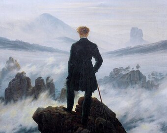 Laminated placemat Friedrich Wanderer above the Sea of Fog