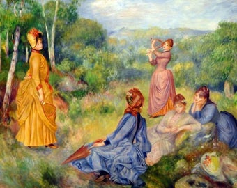 Laminated placemat Renoir "Young ladies playing badminton"