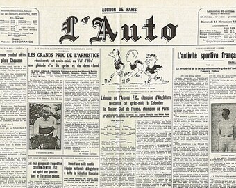 Laminated placematc old newspaper sports