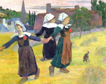 Original plastic placemat Gauguin "Breton Girls Dancing"