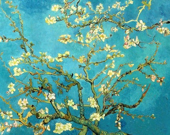 Set de Table Plastifié Van Gogh Amandier en Fleurs | Post-Impressionnisme Décoration Japonisante | Printemps Nature | Fabriqué en France A3