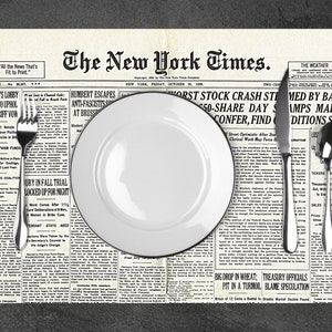 Set de table plastifié vieux journaux crise de 1929 image 3