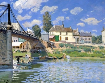 Laminated placemat Sisley "Bridge of Villeneuve La Garenne"