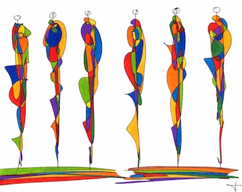 Contemporary artistic laminated placemat Hervé Chiari number 5