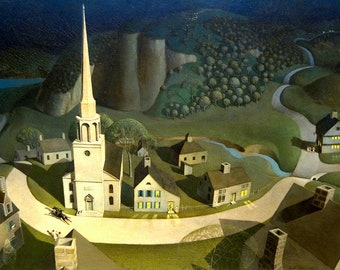 Laminated placemat Grant Wood The Midnight Ride of Paul Revere