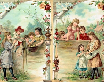 Laminated placemat vintage trade card chromos