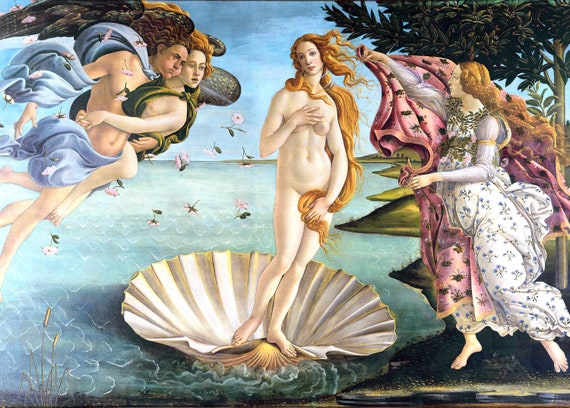 SANDRO BOTTICELLI NASCITA DI VENERE STAMPA SU TELA 50 X 90 PRONTA DA APPENDERE