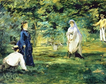 Laminated placemat Manet The Croquet Game
