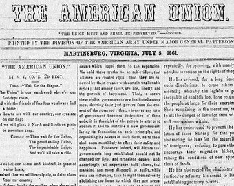 Laminated placemat old newspaper The american Union